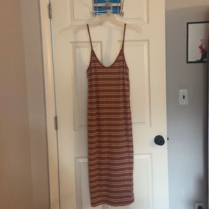Pink stripes maxi dress